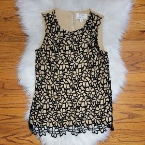 Lela Rose Floral Overlay Blouse Small